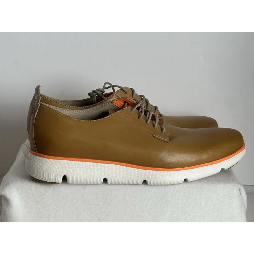 COLE HAAN Zerogrand Omni Postman Mens 11 M British Tan Leather Oxford Shoes NEW